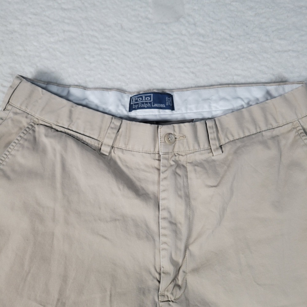 Polo Ralph‎ Lauren Chino Shorts Mens 35 Khaki Tan Cotton Twill Classic Fit